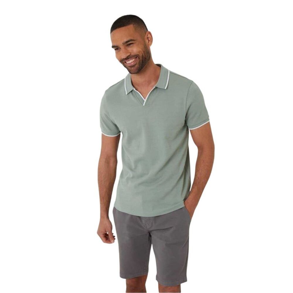 Threadbare Mens Marriage Collared Polo Shirt / Sage